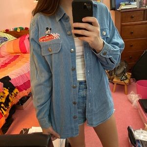 Mickey Mouse denim button up